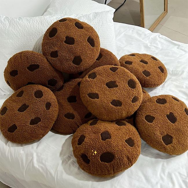 Giant Cute Cookie Plush Throw Pillow and Cushion