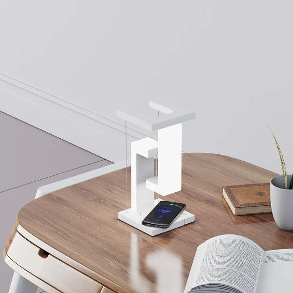 Levitating L Shaped Table Lamp with Wireless Charging