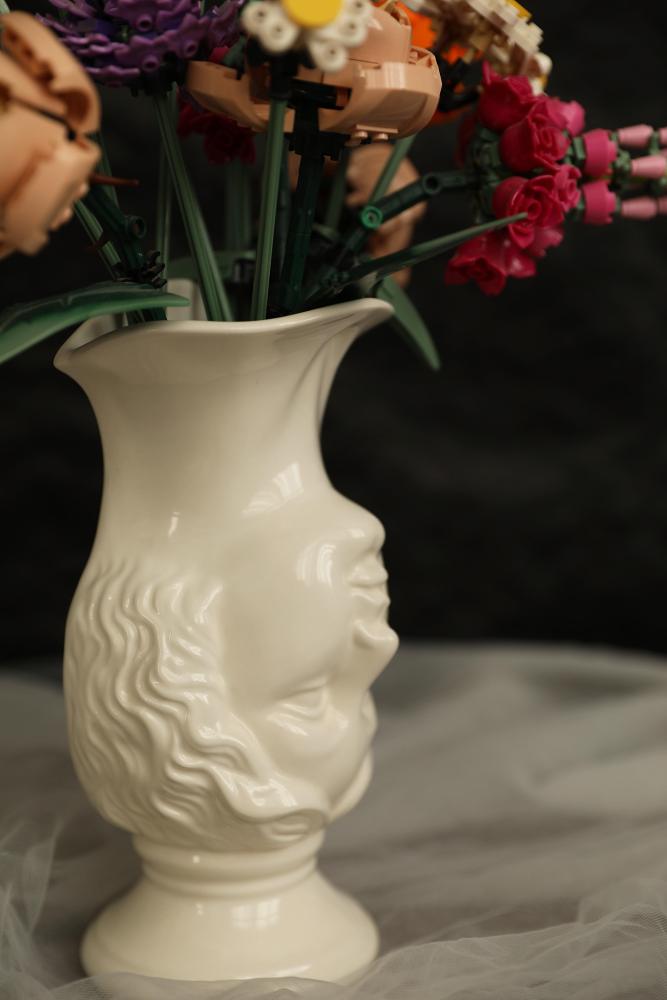 White Greek Goddess Female Decorative Vase - Selene