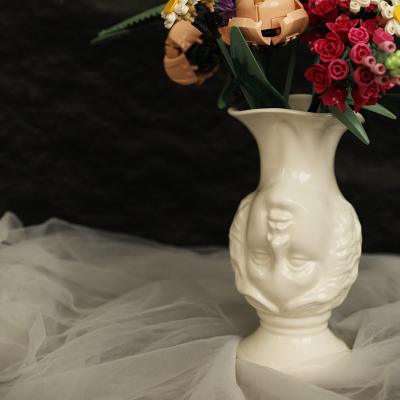 White Greek Goddess Female Decorative Vase - Selene