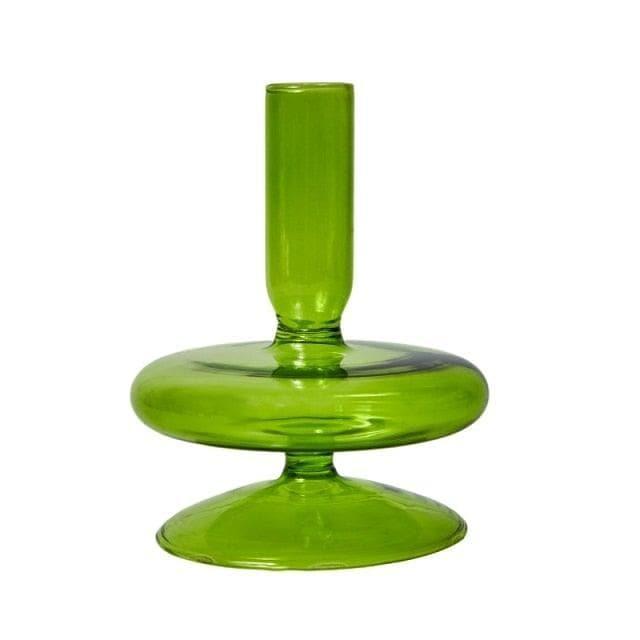Ninia Collection of Green Glass Candle Holders
