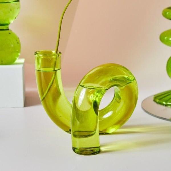 Ninia Collection of Green Glass Candle Holders