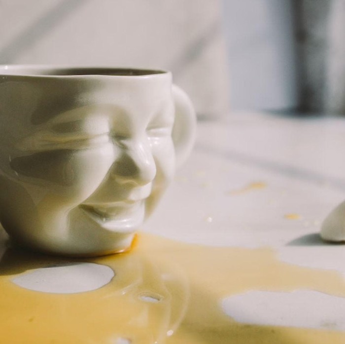 Hand Crafted Porcelain Happy Baby Face Coffee Mug
