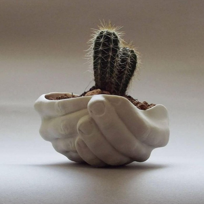Hand Crafted Ceramic Hand Succulent Planter Pot