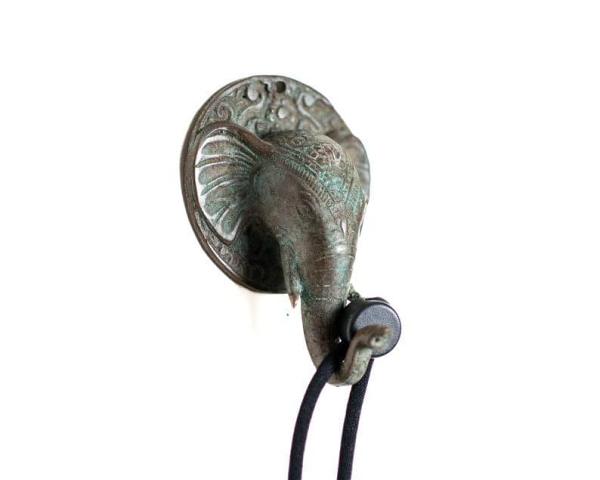 Solid Brass Elephant Head Wall Hook