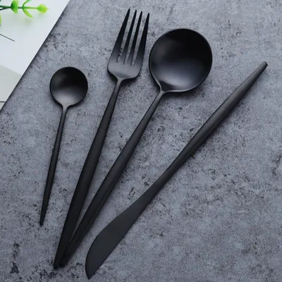 Arya Black Cutlery Set