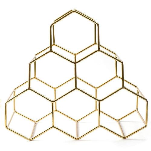 Serein Decor Gold Honeycomb Wine Bottle Rack