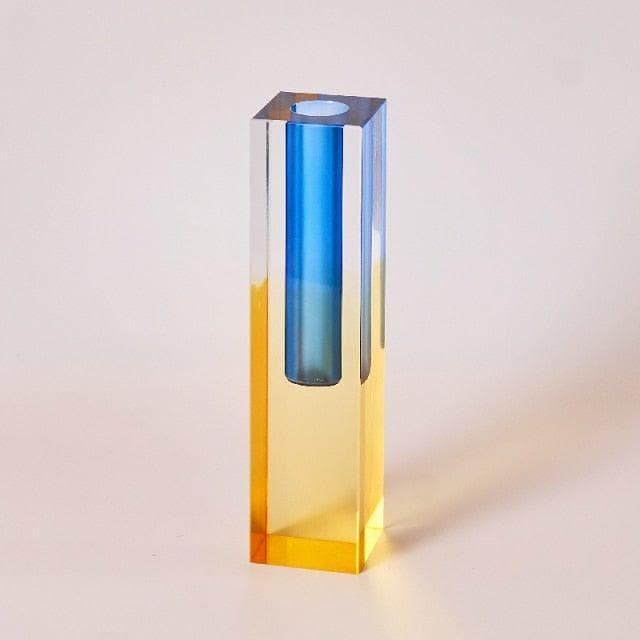 Rainbow Pillar Glass Bud Vase