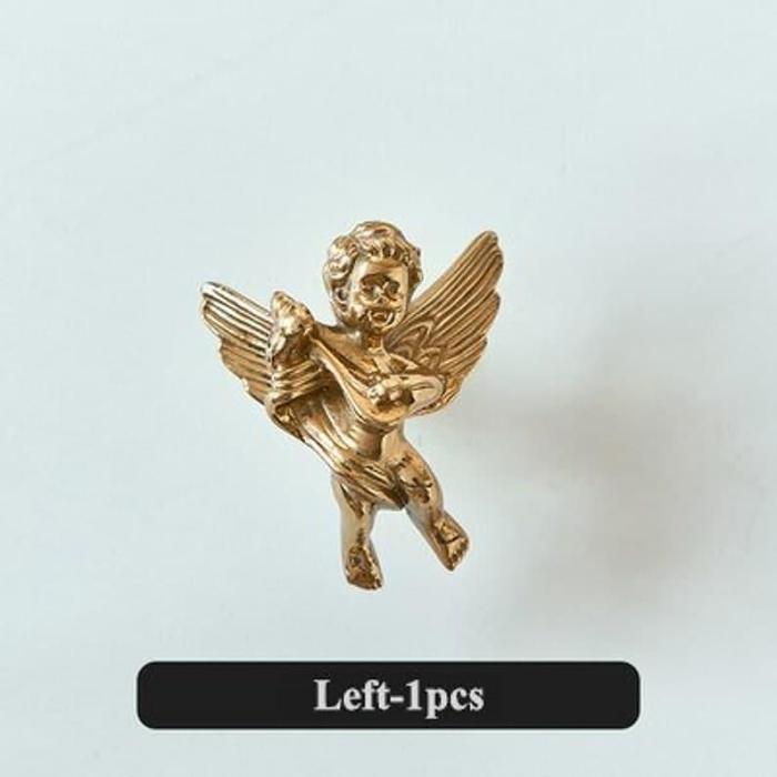 Brass Cupid Angelic Cabinet Drawer Knobs - Set of 2