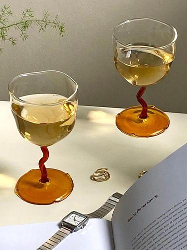 Irregular Goblet Cocktail Twisted Glass - Set of 2