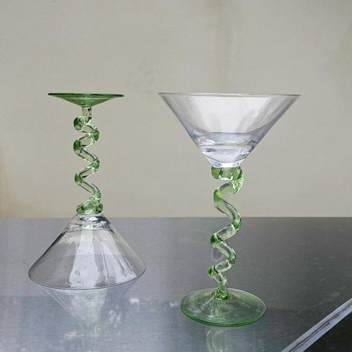 Twisted Martini Goblet Glass - Set of 2