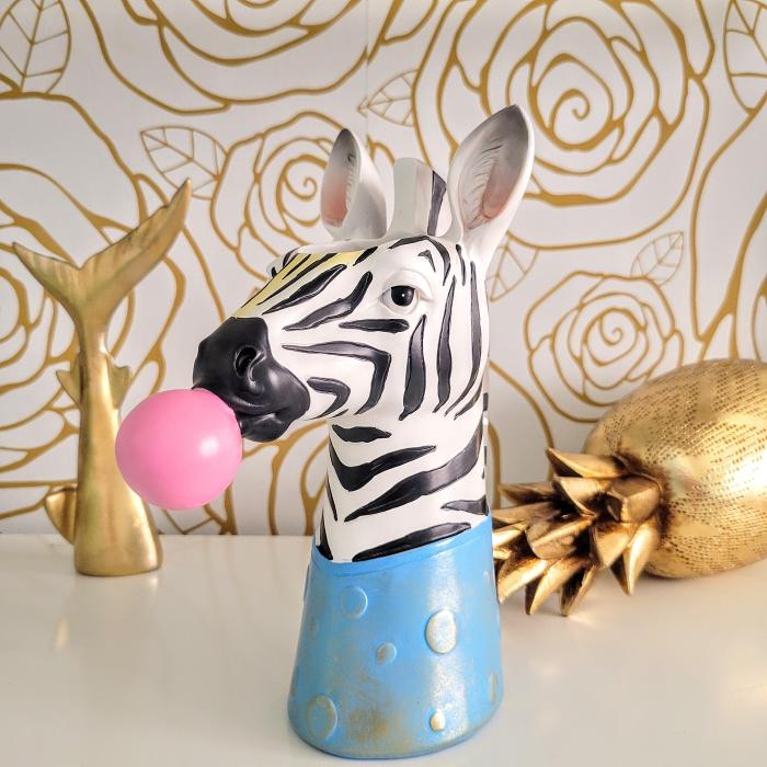 Zebra Blowing Bubbles Decorative Vase