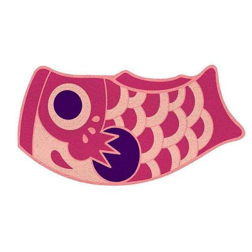 Red Oriental Fish Door Mat