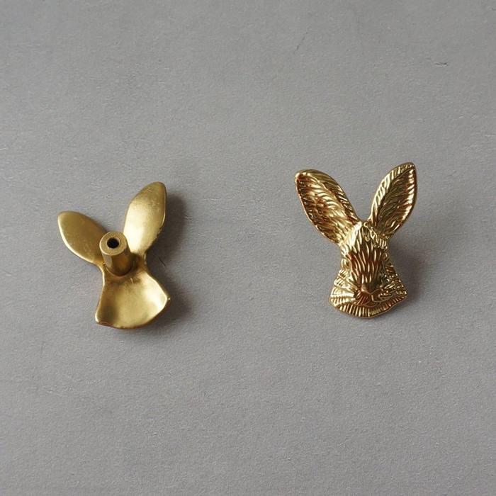 Brass Bunny Shaped Cabinet Drawer Knob
