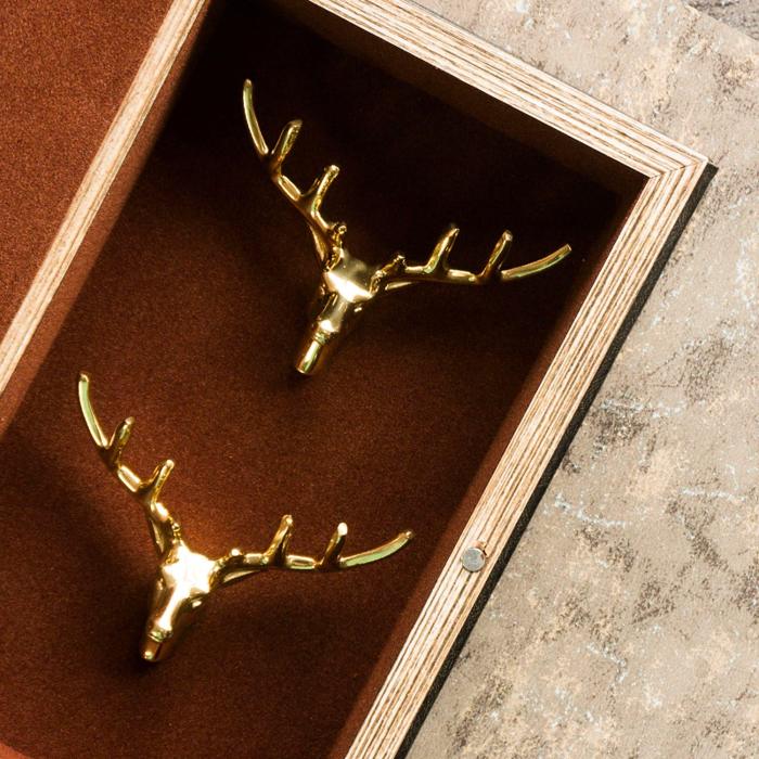 Brass American Retro Deer with Atler Cabinet Door Knob