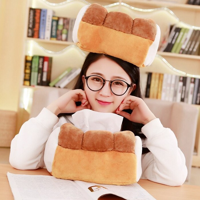 Kawaii Soft Fluffy Bread Shape Tissue Box Holder
