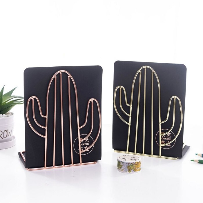 Cute Nordic Style Simple Wired Cactus Book Stand Shelf Organizer