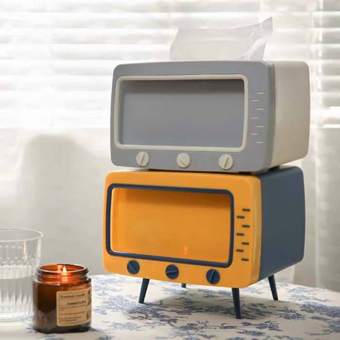 Cute Multi-functional Creative TV Tissue Box with Mobile Phone Stand
