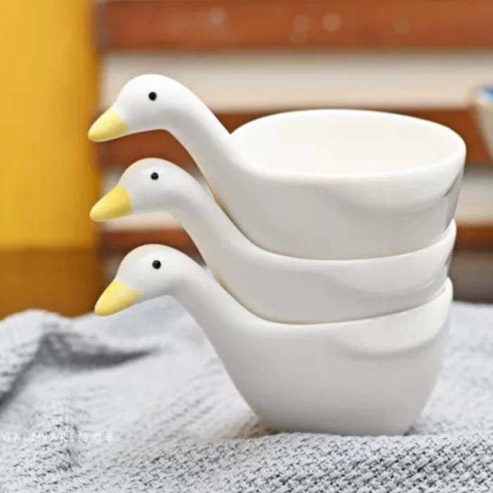 Cute Duckling Shape Ceramic Bowl Set