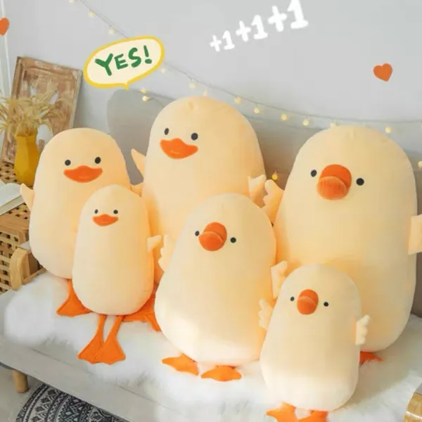 Cute Puffy Duck with Tangling Feet Plush Cushion