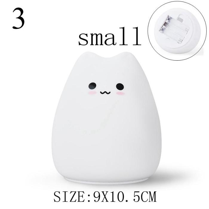 Cute Cat Silicone LED Night Light Sensor Lamp