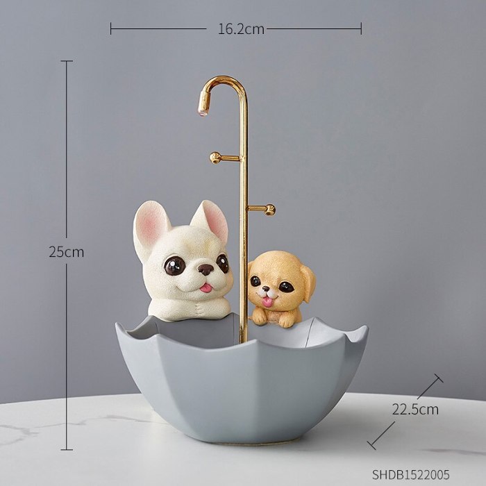 Cute Nordic Style Puppy Dog Basket Candy Colour Home Decor Storage Tray