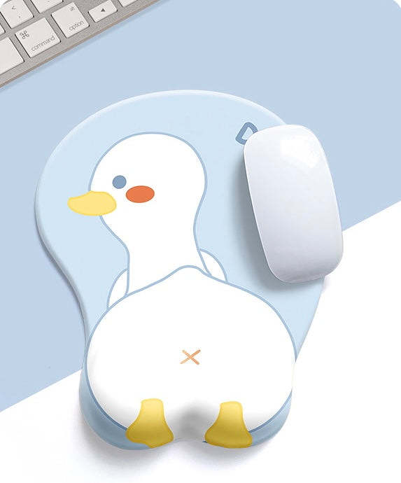 Cute 3D Pastel Blue Baby Duck Mouse Pad