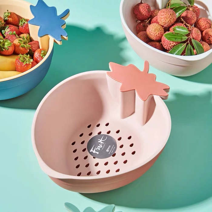 Cute Strawberry Shaped Kitchen Colander Drain Basket