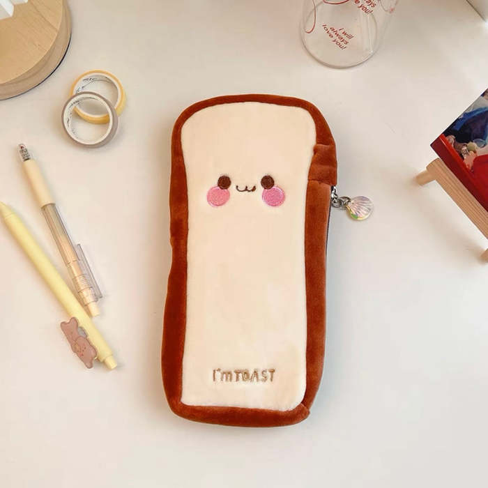 Cute Mr Toast & Mr Cactus Plush Pencil Case Holder