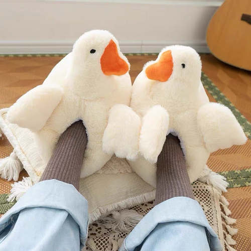 Kawaii 3D Super Fluffy Duck Cozy Home Slippers