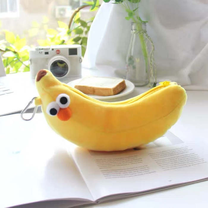 Cute Korean Style Chicken Leg & Banana Man Novelty Pencil Case