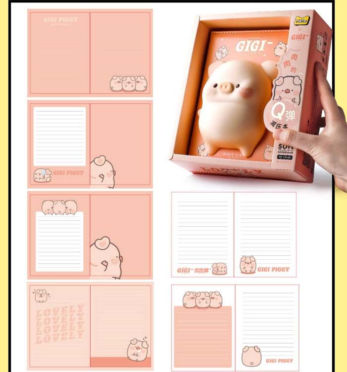 Kawaii Destress 3D Soft Plush Animal Notebook