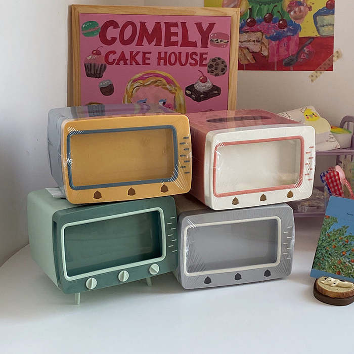 Cute Multi-functional Creative TV Tissue Box with Mobile Phone Stand