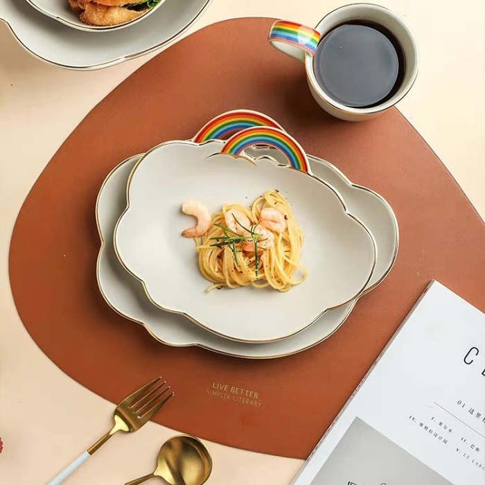 Cute Dreamy Cloud & Rainbow Plate & Bowl Set