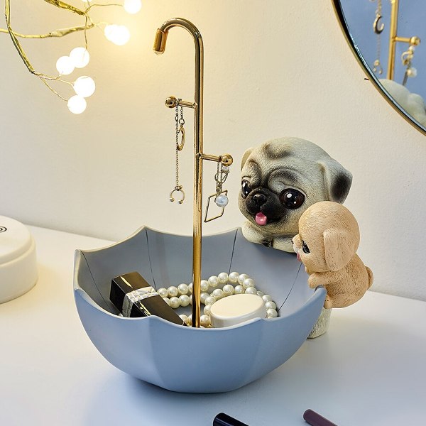 Cute Nordic Style Puppy Dog Basket Candy Colour Home Decor Storage Tray
