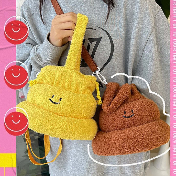 Cute Smiley Poop Emoji Mini Cross Body Bag