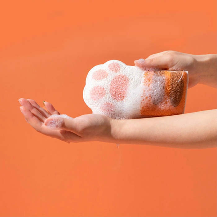 Cat Paw Exfoliating Shower Batch Scrub Sponge