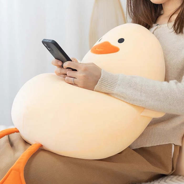Cute Puffy Duck with Tangling Feet Plush Cushion