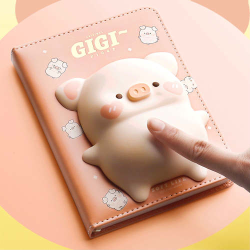 Kawaii Destress 3D Soft Plush Animal Notebook