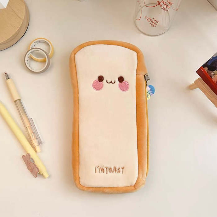 Cute Mr Toast & Mr Cactus Plush Pencil Case Holder