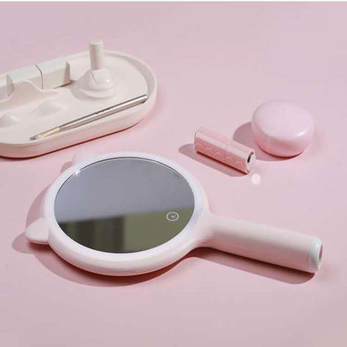 Cute LED Touch Makeup Beauty Mirror Stand with Orangiser Tray