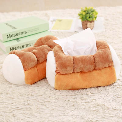 Kawaii Soft Fluffy Bread Shape Tissue Box Holder