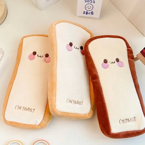 Cute Mr Toast & Mr Cactus Plush Pencil Case Holder