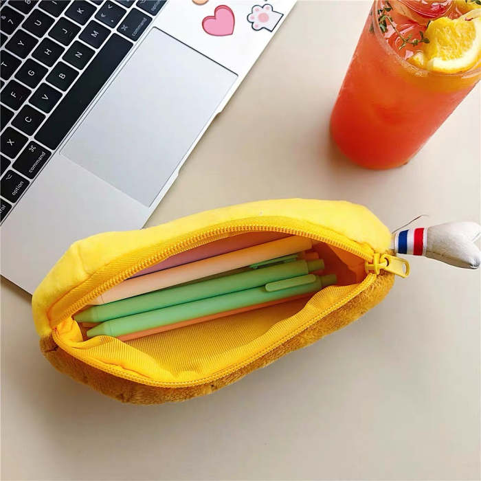 Cute Korean Style Chicken Leg & Banana Man Novelty Pencil Case