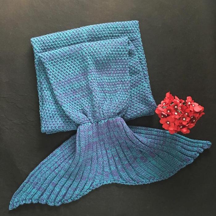 Mermaid Tail Knitted Crochet Sleeping Blanket
