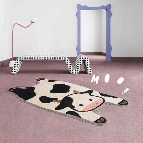 Cute Cow Full Body Shape Long Door Entrance & Bathroom Mat