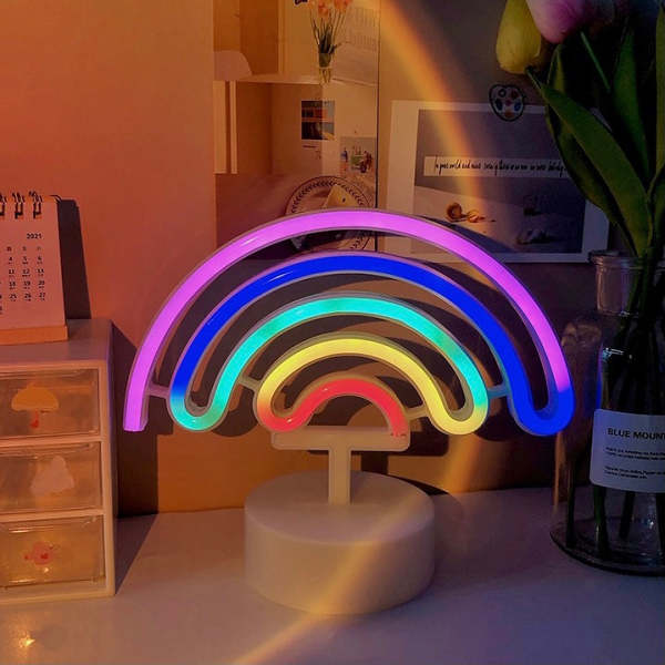 Cute Rainbow LED Neon Night Light Bedroom Decoration