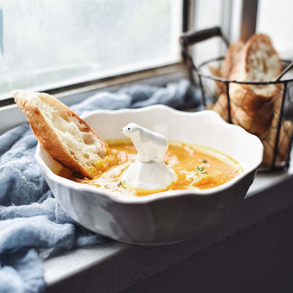 Cute 3D Polar Bear Iceberg Ceramic Soup Bowl