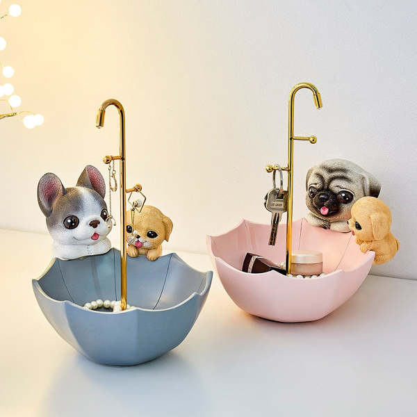 Cute Nordic Style Puppy Dog Basket Candy Colour Home Decor Storage Tray