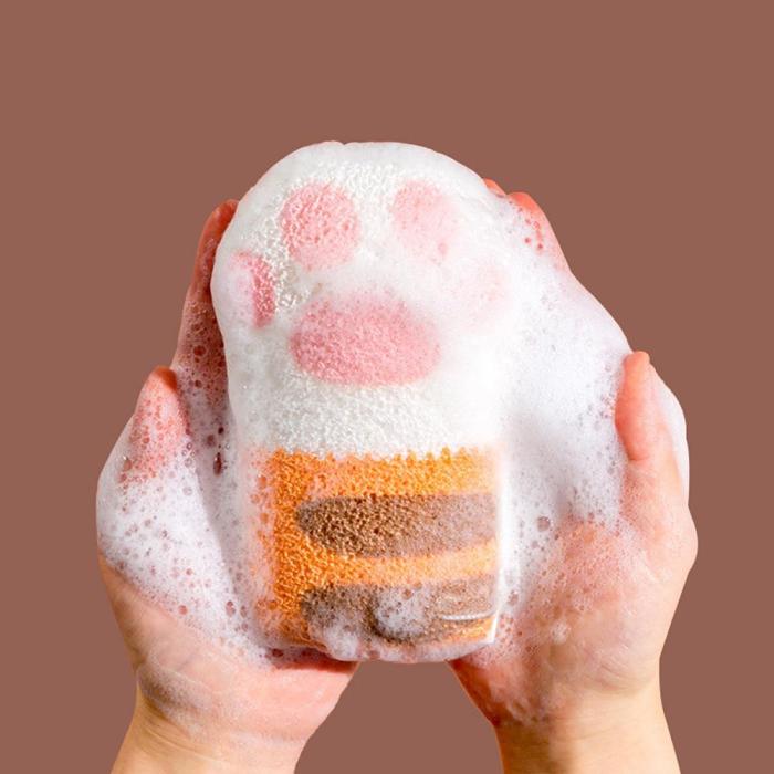Cat Paw Exfoliating Shower Batch Scrub Sponge